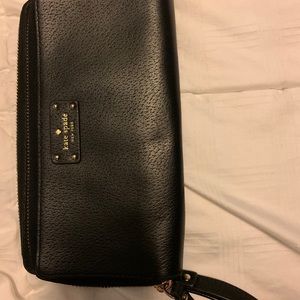 Kate Spade Black Leather Wallet Wristlet